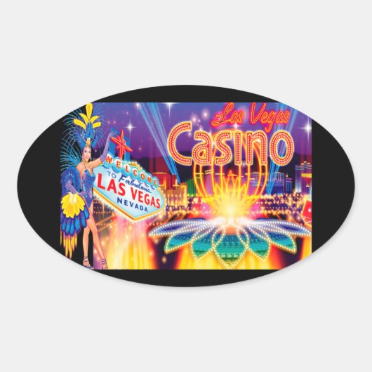 Las Vegas Vacation Ovale Sticker (Voorkant)