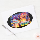 Las Vegas Vacation Ovale Sticker (Envelop)
