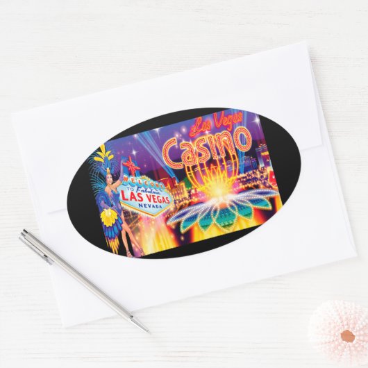 Las Vegas Vacation Ovale Sticker (Envelop)