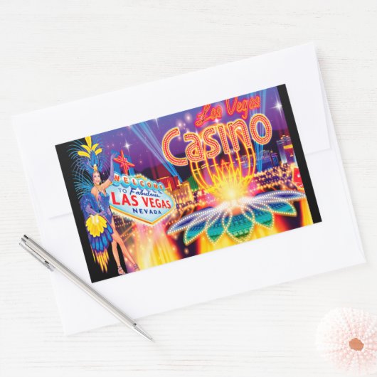 Las Vegas Vacation Rechthoekige Sticker (Envelop)