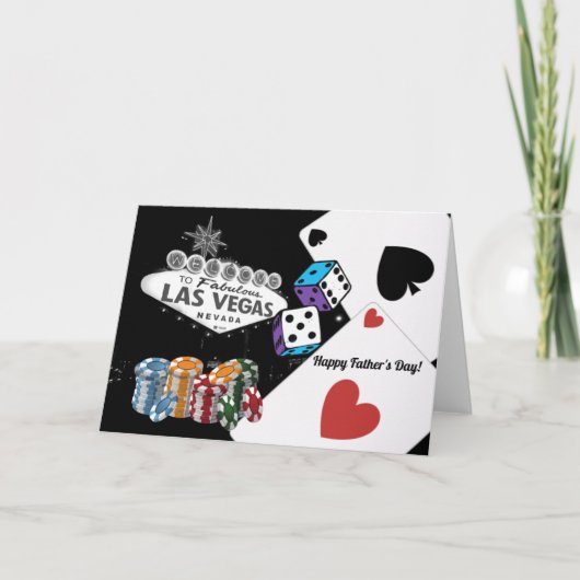 Las Vegas Vaderdagkaart Bedankkaart (Voorkant)