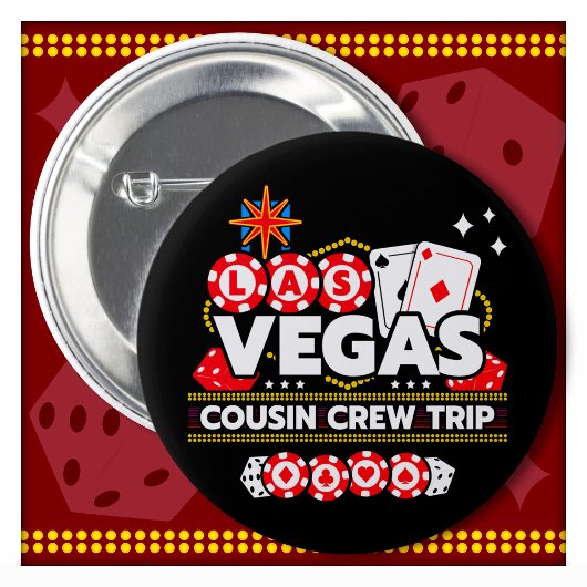 Las Vegas Vakantie neef Crew Las Vegas Ronde Button 5,7 Cm