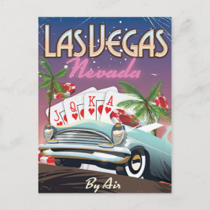 Las Vegas vakantieposter in vintage stijl Briefkaart