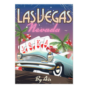 Las Vegas vakantieposter in vintage stijl Foto Afdruk