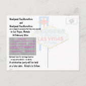Las Vegas Valentijn trouwfotoaankondiging Aankondigingskaart (Achterkant)