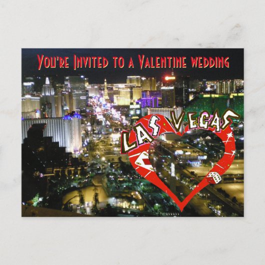 Las Vegas Valentijn trouwfotoaankondiging Uitnodiging Briefkaart (Voorkant)