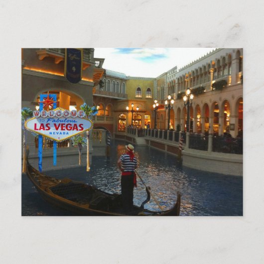 Las Vegas Venetian Gondola Briefkaart (Voorkant)