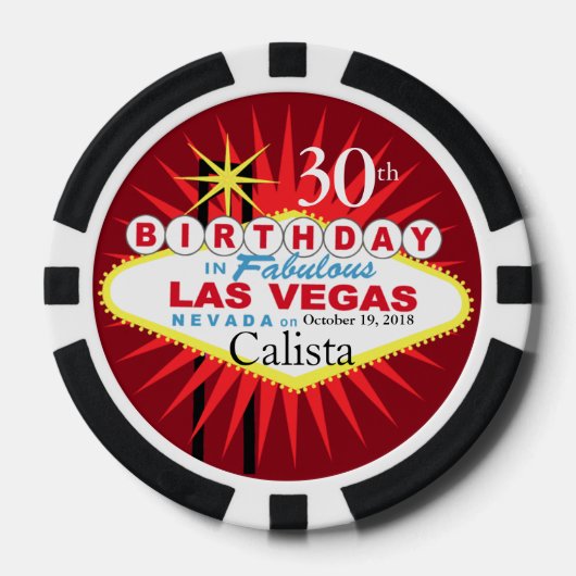 Las Vegas verjaardag casino chip (Voorkant)