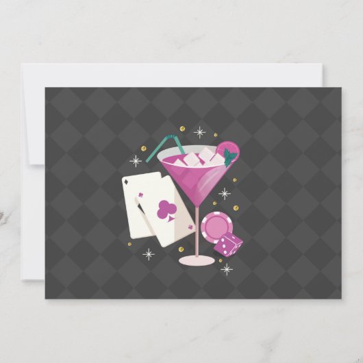 Las Vegas Verjaardag Casino Dice Chips Fotofeest Kaart (Achterkant)