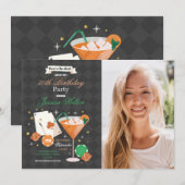 Las Vegas Verjaardag Casino Dice Chips Fotofeest Kaart (Voorkant / Achterkant)