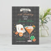 Las Vegas Verjaardag Casino Dice Chips Martini Par Kaart (Staand voorkant)