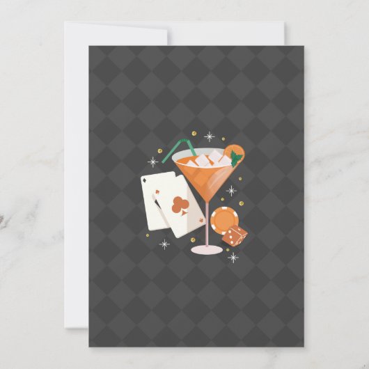 Las Vegas Verjaardag Casino Dice Chips Martini Par Kaart (Achterkant)