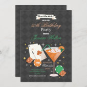 Las Vegas Verjaardag Casino Dice Chips Martini Par Kaart (Voorkant / Achterkant)