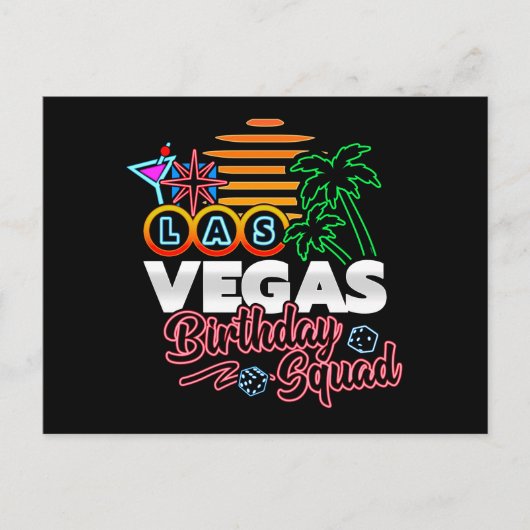 Las Vegas Verjaardag - Vegas Verjaardag Squad Briefkaart (Voorkant)