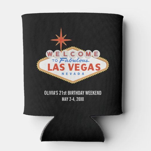 Las Vegas Verjaardag Weekend Party Favor Custom Blikjeskoeler (Achterkant)