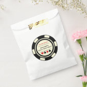 Las Vegas verjaardag zwart-wit poker chip Bedankzakje (Gezegeld)