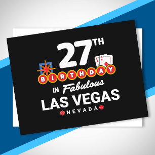 Las Vegas Verjaardagsfeest - 27e Verjaardag In Veg Briefkaart