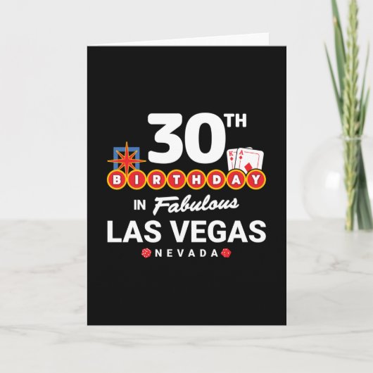 Las Vegas Verjaardagsfeest - 30e Verjaardag In Veg Kaart (Voorkant)