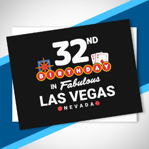 Las Vegas Verjaardagsfeest - 32e verjaardag in Veg Briefkaart