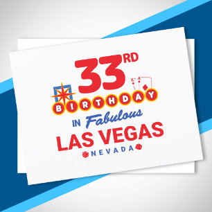 Las Vegas Verjaardagsfeest - 33e Verjaardag In Veg Briefkaart