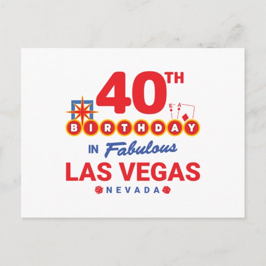 Las Vegas Verjaardagsfeest - 40e verjaardag in Veg Briefkaart (Voorkant)