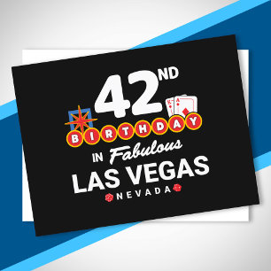 Las Vegas Verjaardagsfeest - 42e verjaardag in Veg Briefkaart