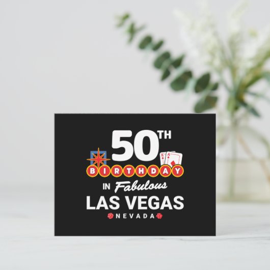 Las Vegas Verjaardagsfeest - 50e verjaardag in Las Briefkaart (Staand voorkant)