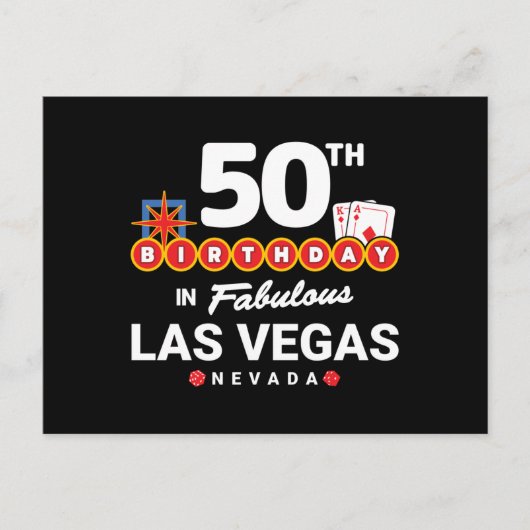 Las Vegas Verjaardagsfeest - 50e verjaardag in Veg Briefkaart (Voorkant)