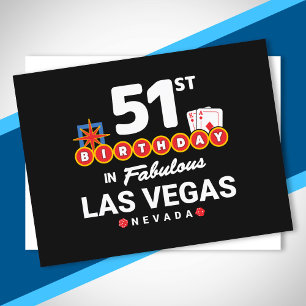 Las Vegas Verjaardagsfeest - 51e verjaardag in Veg Briefkaart