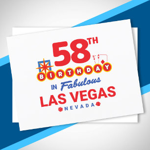 Las Vegas Verjaardagsfeest - 58e verjaardag in Veg Briefkaart