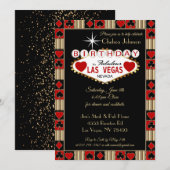 Las Vegas verjaardagsfeest | Feestuitnodiging Kaart (Voorkant / Achterkant)