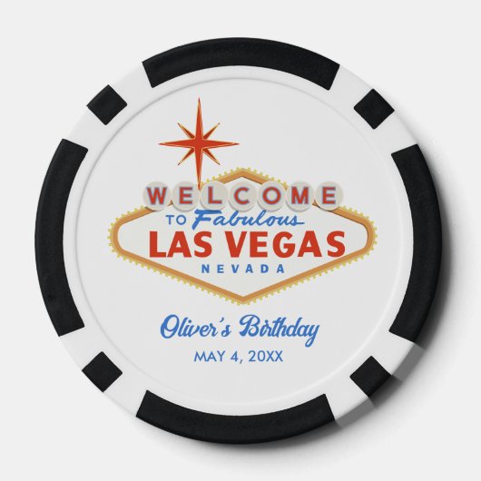 Las Vegas verjaardagsfeest gunst Poker Chip (Achterkant)
