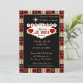 Las Vegas verjaardagsfeest | Uitnodiging voor een  (Staand voorkant)