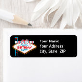 Las Vegas Verjaardagsfeestadreslabel Etiket (Insitu)