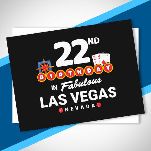 Las Vegas Verjaardagsfeestje - 22e Verjaardag In V Briefkaart
