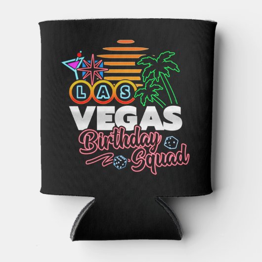 Las Vegas Verjaardagsfeestje Retro Zon Verjaardags Blikjeskoeler (Voorkant)