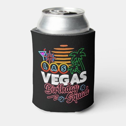 Las Vegas Verjaardagsfeestje Retro Zon Verjaardags Blikjeskoeler (Blikje Achterkant)