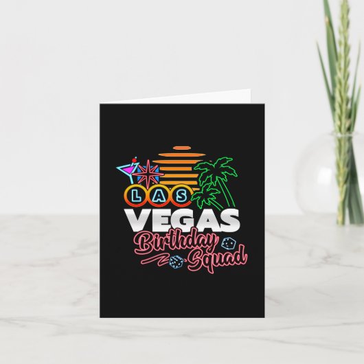 Las Vegas Verjaardagsfeestje Retro Zon Verjaardags Kaart (Voorkant)