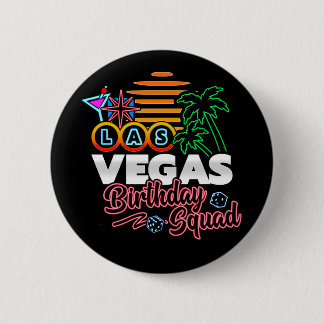Las Vegas Verjaardagsfeestje Retro Zon Verjaardags Ronde Button 5,7 Cm