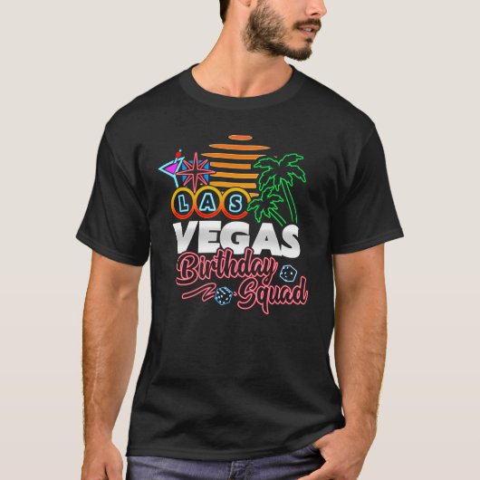Las Vegas Verjaardagsfeestje Retro Zon Verjaardags T-shirt (Voorkant)