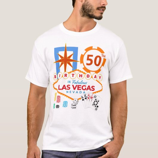 Las Vegas verjaardagsfeestje T-shirt (Voorkant)