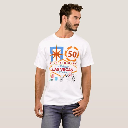 Las Vegas verjaardagsfeestje T-shirt (Voorkant volledig)