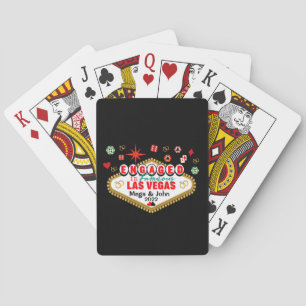 Las Vegas Verloving Feest Koppel  Pokerkaarten