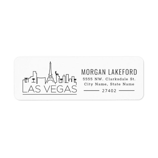Las Vegas | Vette gestileerde Skyline | Etiket (Voorkant)