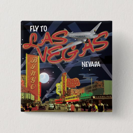 Las Vegas Vierkante Button 5,1 Cm (Voorkant)
