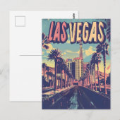 Las Vegas Vintage Kunst Briefkaart (Voorkant / Achterkant)