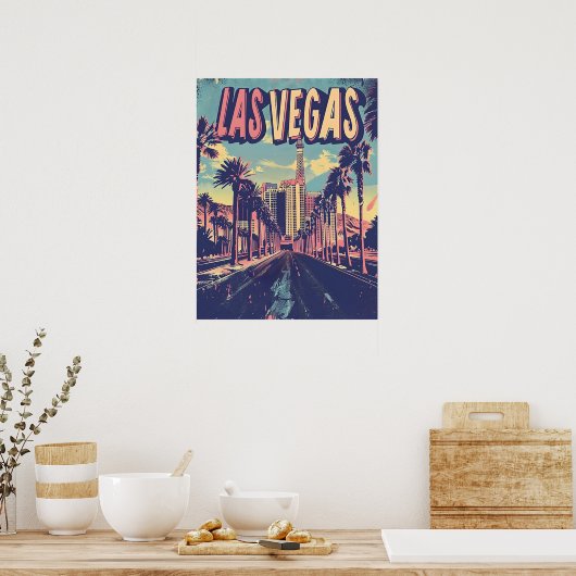 Las Vegas Vintage Kunst Poster (Keuken)