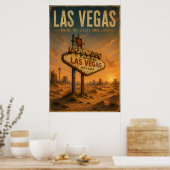 Las Vegas Vintage Poster (Keuken)