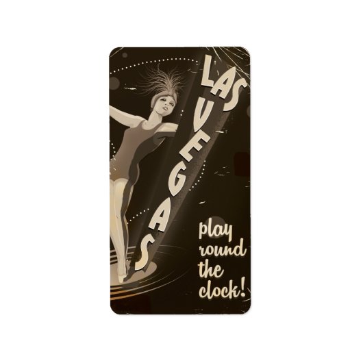 Las Vegas vintage poster Etiket (Voorkant)