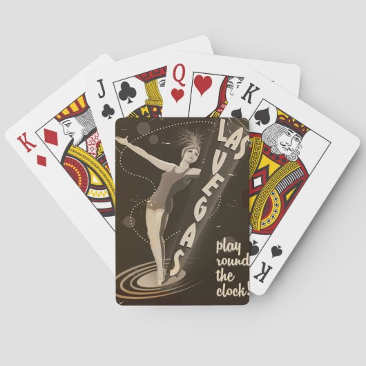 Las Vegas vintage reisposter Pokerkaarten (Achterkant)